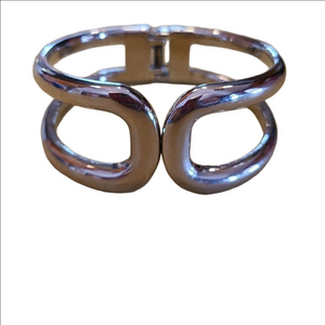 Silver Tone Clamper Bangle